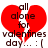 Red broken heart with text 'all alone for valentines day... :[' over white background, animated.