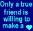 Blue background with cyan text and heart symbols displaying a quote about friendship, showing animated letter changes across frames.