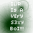 Pixelated text reads 'ILIR Is A VERY S3xY BoI!!!' over a greenish gradient background with subtle circular patterns.