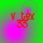 Red text 'V t9x' and '38' on green background with pink gradient, four showing animation of pink light moving across the image
