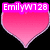 Four pink heart-shaped icons with text overlays on black and gray backgrounds, each heart having a gradient fill and light pink outline.