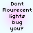 Pixelated text 'Don't Flourecent lights bug you?' appears in two identical vertical on a light pink gradient background