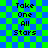 Pixelated text 'Take One All Stars' on a blue-green checkered background with subtle lines