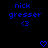 Blue pixelated text 'nick gresser' with a heart symbol '<3' above a heart icon on a black background.