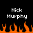 Pixelated text 'Nick Murphy' appears twice above orange flames on a black background.