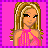 A 4-frame pixel art contact sheet showing a cartoon woman in pink and white attire with repeated "HotIII" text, arranged in a 2x2 grid on a purple checkered background.