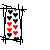 Pixelated icon with red hearts and black spades in a vertical frame, text "I'M NOT YOUR" above and "at an" below, changing color across frames.