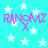 Cyan background with white stars and pink text 'RANOMZ' with a pink 'X' below each instance, repeated in a pattern