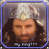 Four- shows two men with crowns; top-right has red X overlay, bottom-left text reads "My King????", bottom-right text reads "My King!!!!!"