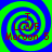 Four identical spiral-patterned icons with green and blue swirls, red text reading "I LOVE Moroon 5" arranged in a