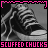 Pixelated grayscale image of a high-top sneaker with visible laces and scuffed texture, framed by pink pixelated border with text "SCUFFED CHUCKS" below.