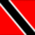 Static pixelated image with diagonal black stripe bordered by white lines on red background.