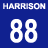 Static pixel art icon with blue background displaying white text 'HARRISON' above large numerals '88'.