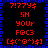Pixelated red and blue text and symbols arranged in a on a black background with a blue border, featuring repeated phrases and emoticons