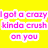 Yellow background with pink pixelated text reading "I got a crazy kinda crush on you" next to a person holding white flowers and a red heart symbol.