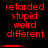 Red pixelated text on black background with horizontal red blur lines between of text