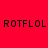 Four quadrants display 'ROTFLOL' text in black pixelated font against solid red, orange, yellow, and orange backgrounds.