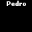 Four display the name 'Pedro' in white pixelated text against black, brown, orange, and dark brown backgrounds respectively