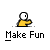 Animated contact sheet of a yellow stick figure character performing various actions with speech bubbles and motion effects across 22 frames.