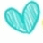 Animated turquoise heart with diagonal stripes, displaying partial text overlays on a white background.