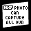 Animated sequence showing text and icon transformations from 'PHOTO CAN CAPTURE ALL OUR' to 'good MEMORIES' with pixelated style changes.