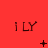 Red background with repeated 'iLY' text and changing symbols below each text block.
