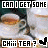 A 48x48 pixel animated contact sheet showing two frames of a cartoon character holding a drink, with text asking for chili tea and changing hand gestures.