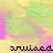 Pixelated text 'bruised' appears in black on a pastel gradient background with pink and green hues, showing animation changes across frames.