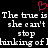 Black background with white pixelated text repeating 'The true is she can't stop thinking of' and a red pixelated heart symbol above the text.