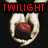 A four- displays a vampire-themed meme with red text reading "TWILIGHT" and "I'M A VAMPIRE AND I CAN'T HIDE IT," featuring a skeletal mouth, blood-stained smiley face, and decaying hand