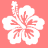 nine square with alternating coral and white backgrounds, featuring a hibiscus flower icon in the top-left and letters spelling 'ALEXIS' across other