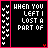A 4x3 contact sheet of a pixel art animation showing the phrase "WHEN YOU LEFT I LOST A PART OF ME" with changing heart and text effects across frames.