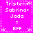 Pixelated text on bright pink background with white and light purple text and symbols arranged in a symmetrical pattern