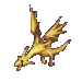 Golden dragon with spiky body and wings in multiple poses against gray background.