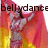 Pixelated image of a figure in motion with red and yellow background, text 'bell dance' overlaid.