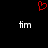 Red pixelated heart symbol above two white 'tim' text icons on black background.