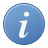 Circular blue icon with white lowercase 'i' and dot, pixelated edges on light gray background.
