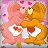 Static 48x48 pixel icon featuring two cartoon bears with heart-shaped eyes against a pink background with floating hearts, rendered in low-resolution pixel art style.