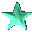 Animated sequence of star-shaped icons transitioning through color variations and motion effects against a gray background.
