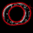 A 3x3 contact sheet of animated frames showing a Cyrillic text logo with metallic texture and red outline on black background, transitioning to solid red background with repeated text in varying opacity.