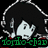 Pixelated character with black hair and red clothing appears in three variations with different head angles and a green text overlay reading 'toriko-chan'.