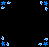 Animated pixel art displays changing text over a black background with repeating blue star patterns, showing phrases about the sky losing color and feeling grey.