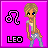 Pixel art icon with bright pink background showing a stylized female figure, zodiac symbol, and text.