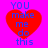 Four identical pixelated red hearts on a bright pink background with blue text reading YOU make me do this.