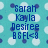 Pixelated blue text on a light blue background with white and dark blue circular patterns.