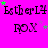 identical text-based icons on a bright pink background, each displaying 'EstherL4' above 'ROX' with scattered green and purple stars
