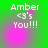 Green background with pink glowing effects and white text reading 'Amber <3's You!!!' in four quadrants.