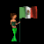 Animated contact sheet showing a pixelated character holding a Mexican flag with repeated text "I'm Mexican" across multiple frames.