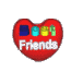 Red heart-shaped icon with 'Best Friends' text, displaying color variations