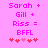 Pixelated pink text on a solid pink background with animated heart symbols changing positions.